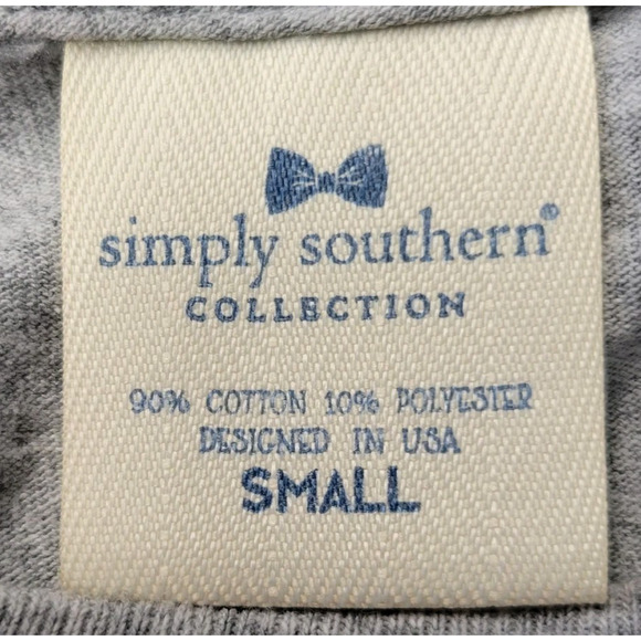 Simply Southern Naughty Christmas Elf Top Womens Small Gray Long Sleeves Graphic - Picture 2 of 12